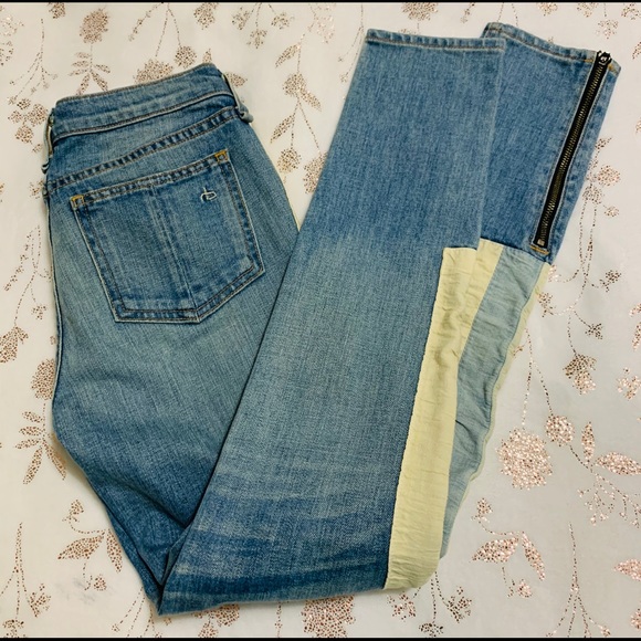 Rag &Bone Skinny Racer Jeans, light wash Sz. 24 - Picture 2 of 8